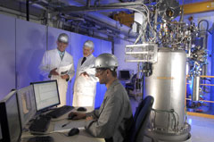 The control room of the new Baytubes production facility showing the top of the fluidized bed reactor.