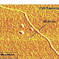 A section of nanowire produced by Texas A&M mechanical engineering researchers postdoctoral researcher Subrata Kundu and associate professor Hong Liang. The electrically conducting nanowire is about 1/1,000 the width of a human hair and could be used in developing nanoscale electronic devices.
