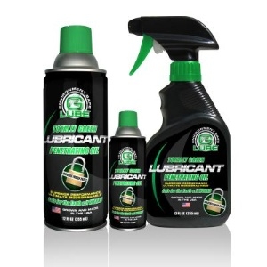 Green Earth Technologies' G-LUBE Lubricant Penetrating Oil is a green solution for freeing sticky mechanisms and unlocking frozen parts. The "no-squeak" G-LUBE(TM) lubricates and cleans while driving out moisture and protecting against rust and corrosion.