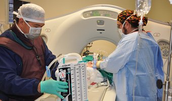 Daniel Fuentes (right), an interventional radiologist, performed the first NanoKnife cancer procedure in Texas on a 68-year-old Valley man at Valley Baptist Medical Center in Harlingen. (PHOTO/Courtesy of Valley Baptist Medical Center)
