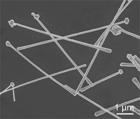 Tiny copper wires can be built in bulk and then "printed" on a surface to conduct current, transparently. Credit: Benjamin Wiley, Duke Chemistry