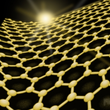 The structure of graphene, a flexible material made of carbon atoms arranged in a layer just one atom thick, is represented in this diagram. Graphic: Christine Daniloff