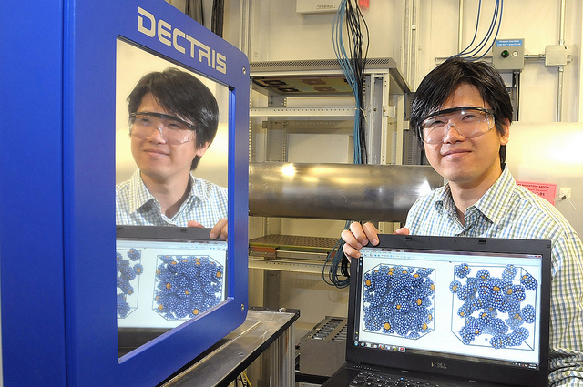 Theres a delicate balance you have to strike, said Argonne physicist Byeongdu Lee, who led the characterization of the supraparticles using high-energy X-rays provided by Argonnes Advanced Photon Source. If the attractive Van der Waals force is too strong, all the nanoparticles will smash together at once, and youll end up with an ugly, disordered glass. But if the repulsive Coulomb force is too strong, theyll never come together in the first place.
Image courtesy of Argonne National Laboratory