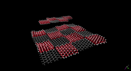 Making a superlattice with patterns of hydrogenated graphene is the first step in making the material suitable for organic chemistry. The process was developed in the Rice University lab of chemist James Tour. (Credit Tour Lab/Rice University)