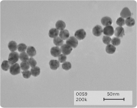 Microscopic images of nanoparticles