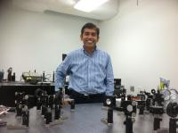 Jayan Thomas works on in his lab at the University of Central Florida in Orlando.

Credit: UCF