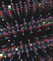 Artist impression of high carrier mobility through layered molybdenum oxide crystal lattice. Credit: Dr Daniel J White, ScienceFX