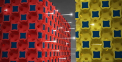 Image courtesy of the Beckman Institute for Advanced Science and Technology

The graphic illustrates a high power battery technology from the University of Illinois.  Ions flow between three-dimensional micro-electrodes in a lithium ion battery.