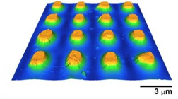 Atomic force microscope image of plasmonic semiconductor microparticles.