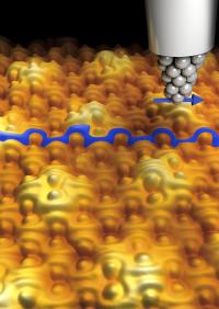 This is a computerised simulation of TCNQ molecules on graphene layer, where they acquire a magnetic order.

Credit: IMDEA-Nanoscience