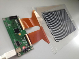 A touch screen matrix formed from printed QTC ink to demonstrate QTC Ultra Touch Screen technology