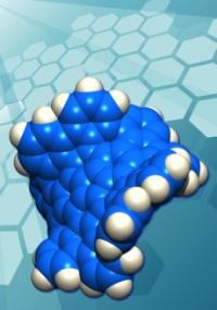 Chemists at Boston College and Nagoya University in Japan have synthesized the first example of a new form of carbon. The new material consists of multiple identical pieces of "grossly warped graphene," each containing exactly 80 carbon atoms joined together in a network of 26 rings, with 30 hydrogen atoms decorating the rim. Because they measure slightly more than a nanometer across, these individual molecules are referred to generically as "nanocarbons."

Credit: Nature Chemistry