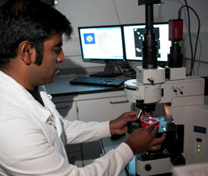 Dr Rakesh Suman uses the Phasefocus VL20 system at the University of York 