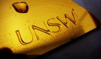UNSW chemists printed the university's name using a novel technique they developed which involves fabricating a a pattern of ionic liquid droplets onto a gold-coated chip.

Credit: UNSW