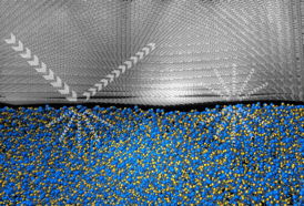 Pictured is an illustration of multilayer graphene supported on an amorphous SiO2 substrate.Image courtesy of Jo Wozniak, Texas Advanced Computing Center
