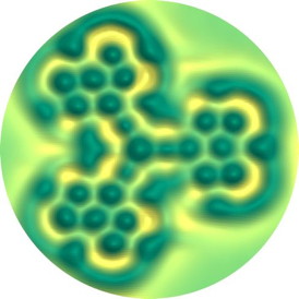Atomic force microscopy (AFM) image of  a clover-shaped nanographenesCredit: Bruno Schuler, IBM – Zurich