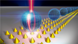 Hybrid optoplasmonic system showing the operation of amplification.
