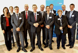 From left to right: Annika Lffler (VDMA), Dr. Eric Rland (ISRA Vision
AG), Dr. Thomas Rettich (Trumpf GmbH & Co. KG), Prof. Wolfgang Diehl
(Fraunhofer IST), Gerhard Hein (VDMA), Dr. Armin Renneisen (Rofin-Sinar
Laser GmbH), Bernd Lange (LPKF Laser & Electronics AG), Jrgen Valentin
(NanoFocus AG), Dr. Susanne Heun (Merck), Prof. Wolfgang Schmutz (ACI AG)
und Dr. Rdiger Hack (Laser 2000 GmbH).
