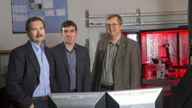Left to right, University of Nebraska-Lincoln scientists Alexei Gruverman, Alexander Sinitskii and Evgeny TsymbalCraig Chandler | University Communications
