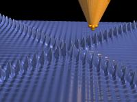 Electron density oscillations on the surface of a metallic film were made visible with the help of low temperature scanning tunneling microscopy.

Credit: Forschungszentrum Jlich