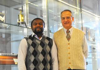 Jean Marcel Ngoro Djiokap (left) and Anthony Staracephoto: Scott Schrage | University Communications