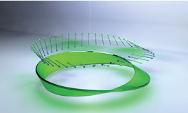 Mbius strips, as the one represented here, were created by the researchers from the polarization of light.