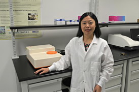 This image shows Dr. Qun, University of Central Florida.
CREDIT: Mark Schlueb/UCF