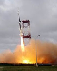 Lift-off for one of the RockSat-X projects. Launched from NASA at the Wallops Flight Facility.