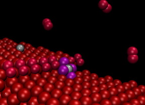 These are platinum nanoparticles on nanosteps.
CREDIT: SISSA/CNR-IOM