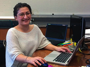 Zohre Gorunmez, a fourth-year PhD student at the University of Cincinnati, conducting nearly three years of complex calculations to better understand a new SERS nanotag discovered by researchers at UC.