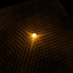 This is a picture of hydrogen atoms in graphene.
CREDIT: CIC nanoGUNE