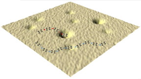 Molecules that alight on a surface used to test nanocars look more like obstacles, according to researchers at Rice University and North Carolina State University testing the mobility of single-molecule cars in open air. Credit: Rice/North Carolina State