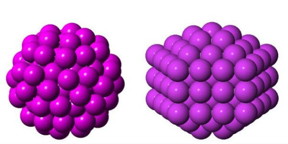 Setting out to confirm the predicted structure of Gold-144, researchers discovered an entirely unexpected atomic arrangement (right). The two structures, described in detail for the first time, are chemically identical but uniquely shaped, suggesting they also behave differently.
CREDIT: Kirsten rnsbjerg Jensen