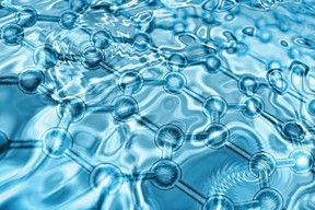 This computational illustration shows a graphene network structure below a layer of water.

Image: Zhao Qin