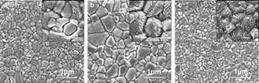 This is a comparison of grain boundaries in MAPbI3 perovskite films following thermal annealing (a), DMF solvent annealing (b), and methylamine post annealing treatment. The methylamine post annealing treatment shows the most improvement, as the grain boundaries become fused and less defined after application.
CREDIT: Yan Jiang