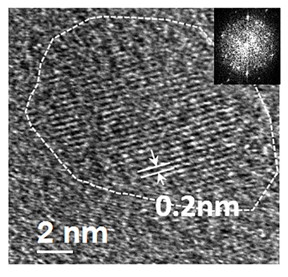 This image from a high-resolution transmission electron microscope shows one of Rice University's graphene-based MRI contrast agents, nanoparticles measuring about 10-nanometers in diameter that are so thin that they are difficult to distinguish. Image courtesy of C.S. Tiwari/Rice University