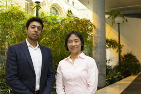 (L to R) Mohammad Ali Amini, Ph.D. candidate in the Department of Pharmaceutical Sciences at the Leslie Dan Faculty of Pharmacy and Xiao Yu (Shirley) Wu, senior investigator and professor at the Leslie Dan Faculty of Pharmacy,

CREDIT
Steve Southon