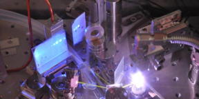 Ultrafast pulses of extreme ultraviolet light are created in a gas jet of white plasma, and are visible as blue dots on a phosphor screen as well as yellow beams from oxygen fluorescence.
CREDIT
Research to Reality