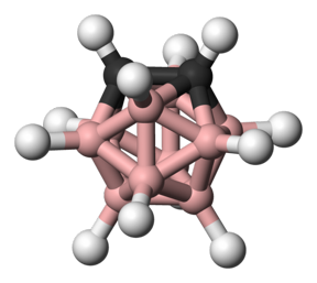 An ortho-carborane, which is a three-dimensional cluster molecule composed of boron, carbon and hydrogen atoms

Photo Credit: WIKIMEDIA COMMONS