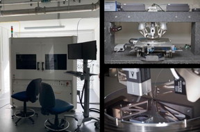 The researchers have developed a wafer-scale prober that is being tested at the University of Southampton (left). The prober can autonomously and accurately perform optical and electrical device testing along with laser annealing at an average speed of less than 30 seconds per device. Images on the right show a closer look at the software driven positioning stage for autonomous measurements (top-right) and the input/output fibers positioned on top of the 8-inch wafer (bottom-right).

CREDIT
Xia Chen, University of Southampton