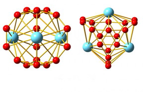 The family of boron-based nanostructures has a new member: metallo-borospherenes, hollow cages made from 18 boron atoms and three atoms of lanthanide elements.

CREDIT
Wang Lab / Brown University