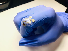 An example of a flexible gas sensor worn over a knuckle.

CREDIT
Cheng Lab, Penn State