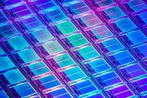 MIT researchers have found that an alloy material called InGaAs could be suitable for high-performance computer transistors. If operated at high-frequencies, InGaAs transistors could one day rival silicon. This image shows a solid state memory wafer traditionally made of silicon.