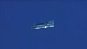 Image: Starship Serial Number 8 in return flight, courtesy SpaceX.