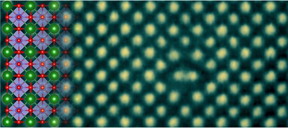 University of Minnesota Professor K. Andre Mkhoyan and his team used analytical scanning transmission electron microscopy (STEM), which combines imaging with spectroscopy, to observe metallic properties in the perovskite crystal barium stannate (BaSnO3). The atomic-resolution STEM image, with a BaSnO3 crystal structure (on the left), shows an irregular arrangement of atoms identified as the metallic line defect core.

CREDIT
Mkhoyan Group, University of Minnesota