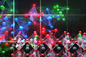 This image shows perovskite photovoltaics in the background with individual perovskite crystals shown as the colorful units.
Credits
:Image: CUBE3D Graphic