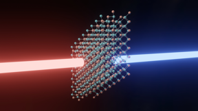 The figure describes the picosecond ultrasonics technique to probe atomic bonds and vdW forces in In2Se3. In the experiment, blue-coloured pump laser pulses are shined on a flake of 2D material, and red-coloured probe laser pules are used to probe the strength of atomic bonds.

CREDIT
Wenjing Yan, University of Nottingham