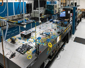 Quantum equipment in the "Alice” laboratory, where the researchers stored the photon source and the first node in the three-node quantum network.

CREDIT
Image courtesy of Carlos Jones, Oak Ridge National Laboratory