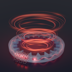 The image shows a quantum emitter capable of emitting single photons integrated with a geared-shaped resonator. By fine-tuning the arrangement of the emitter and the gear-shaped resonator, it’s possible to leverage the interaction between the photon’s spin and its orbital angular momentum to create individual “twisty” photons on demand.
CREDIT
Stevens Institute of Technology
