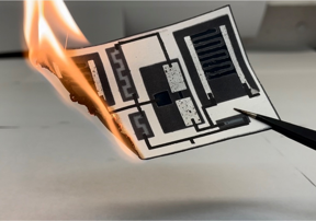 An electronic circuit printed on paper could be a more flexible and disposable option for single-use electronics.

CREDIT
Adapted from ACS Applied Materials & Interfaces 2022, DOI: 10.1021/acsami.2c13503